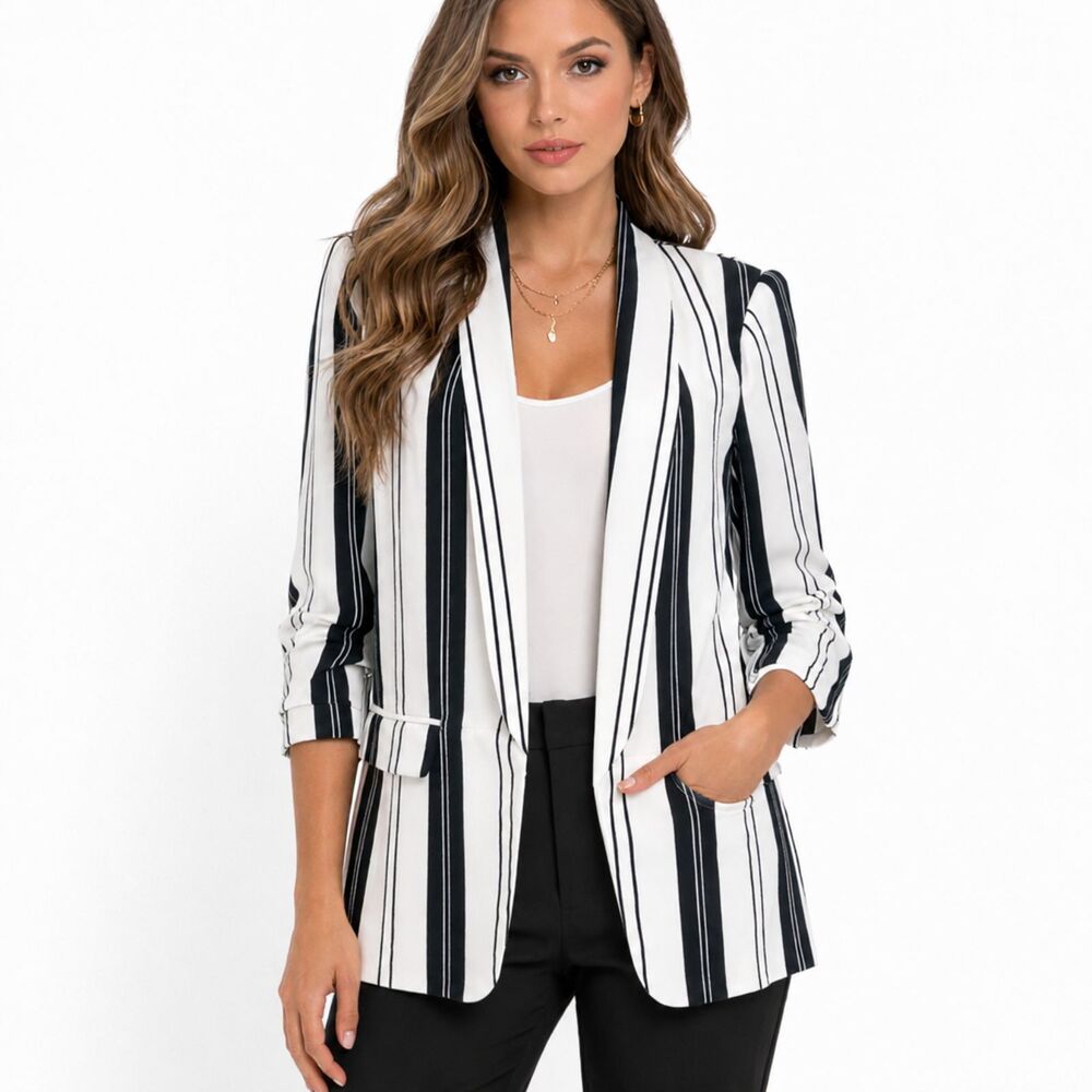 Madison Blazer Large Jacket Work Wear Stripes NWT